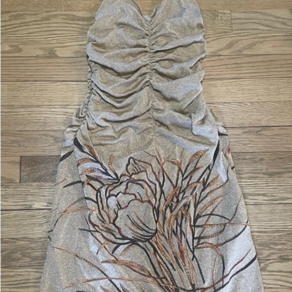VTG Valentino Boutique metallic embroidered mini dress - Japan Exclusive